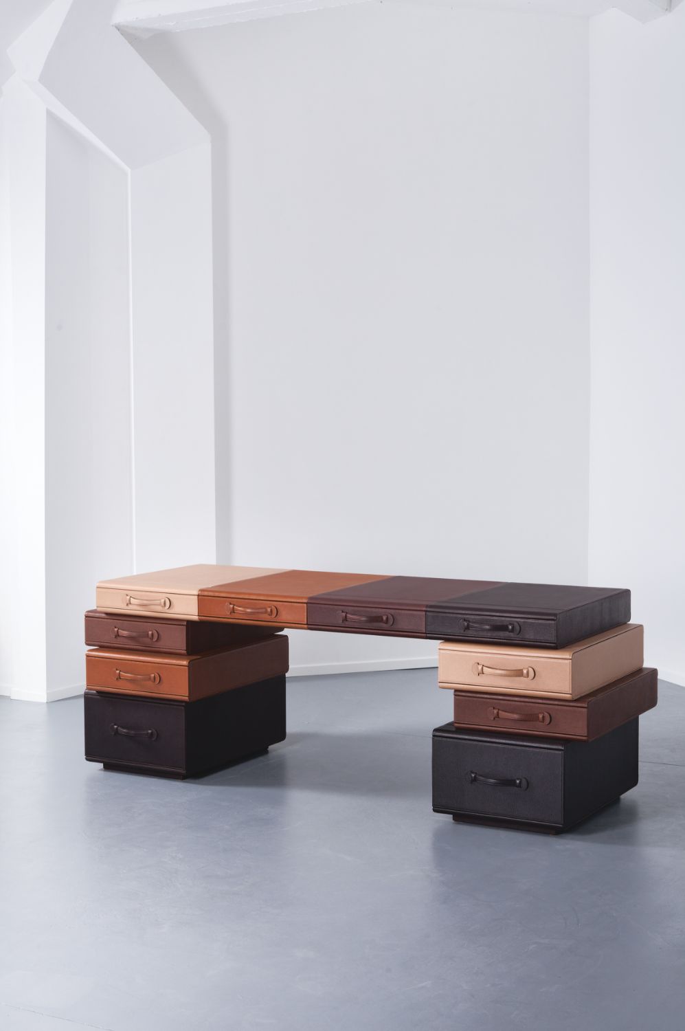 Desk of Briefcases / Suitcase Series by Maarten De Ceulaer for Nilufar